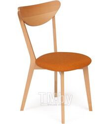 Стул мягкое сиденье/ цвет сиденья - Оранжевый, MAXI (Макси) каркас бук, сиденье ткань, натуральный ( бук )