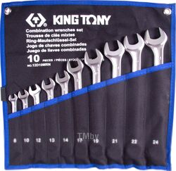 Набор комбинированных ключей, 8-24 мм, чехол из теторона, 10 предметов KING TONY 12D10MRN