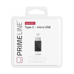 Адаптер PrimeLine micro USB-Type C 7300 черный