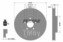 Тормозной диск Audi A4, A5 (2007-), Q5 (11.2008-) F TEXTAR 92229303