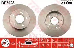 Тормозной диск NISSAN Maxima QX 10.1994-01.2000, Maxima QX 01.2000-01.2006 R TRW DF7028