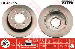Тормозной диск MERCEDES-BENZ SPRINTER 3,5 06-, SPRINTER 3-t 06-, VW CRAFTER 30-35 06- R TRW DF4823S