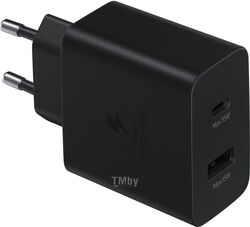 СЗУ Samsung без кабеля, двухпортовое, USB-A + USB-C 35Вт, супер быстрая зарядка, чёрное