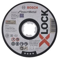 Отрезной круг X-LOCK 115x1x22.23мм Expert for Inox + Metal, BOSCH