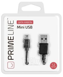 Дата-кабель PrimeLine USB - mini USB, 1.2м, черный 7203