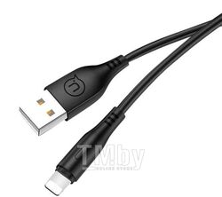 Кабель USB2.0 AM - Lightning 1.0м USAMS U18 Round черный SJ266USB01