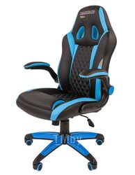 Офисное кресло Chairman Game 15 экопремиум черный/голубой