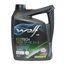 Моторное масло (PN 1049891) EcoTech 0W-20 SP/RC D1-3 4 л Wolf 16173/4