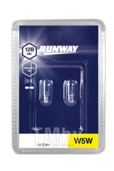Лампа накаливания W5W 12В 5Вт (2шт./блистер) RUNWAY RW-W5W-b