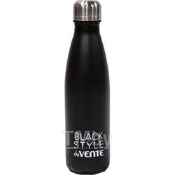 Бутылка-термос "Black Style" 500 мл (26,3*7,6*7,6см) нерж. сталь, герметич. крышкой-пробкой, ЧЕРНАЯ deVente 8090304