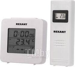 Электронный термометр с часами и беспроводным выносным датчиком (REXANT)