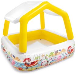 Надувной детский бассейн с навесом Sun Shade, 157х157х122 см, INTEX (от 2 лет)