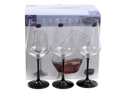 Набор бокалов для вина стеклянных декор. "Sandra" 6 шт. 450 мл Crystalex