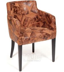 Кресло KNEZ Бук, 650*650*600, ножки: wenge, ткань: коричневый (mega office 34)