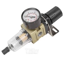 Фильтр-регулятор мини с индикатором давления для пневмосистем 1/4"(10Мк, 550 л/мин, 0-10bar,раб. температура 5-60) Forsage F-AW2000-02