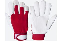 Кожаные рабочие перчатки Mechanic, цвет красный/белый JETA PRO JLE301 10/XL