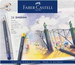 Карандаши цветные "Goldfaber" 24 шт, в металлической упаковке Faber Castell 114724