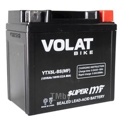 Аккумуляторная батарея AKБ 5Ah Volat YTX5L-BS(MF) R+, 80 A, 113x70x106 VOLAT YTX5L-BS(MF)