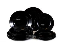 Набор тарелок стеклокерамических "plumi black" 18 шт. Luminarc V2483