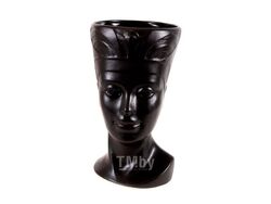 Кашпо керамическое "голова нефертити" 15x24,5 см черное Belbohemia 3474