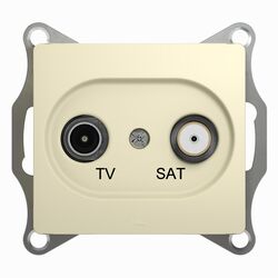 Розетка TV-SAT Glossa одиночная 1dB, бежевый Schneider Electric GSL000297