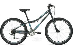 Велосипед Forward Titan 24 1.0 2022 / RBK22FW24018 (темно-серый/бирюзовый)
