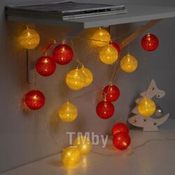 Тайские фонарики Luazon Нить. Клубки красно-золотистые 3590726 (теплый белый)