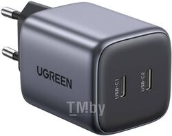 Сетевое зарядное устройство UGREEN Nexode USB-C+USB-C 45W PD Charger(25W+20W) CD294 (Space Gray) 90573