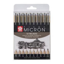 Ручка капиллярная "Pigma Micron" набор 10 шт. Sakura POXSDK10A