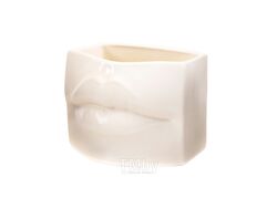 Кашпо керамическое "губы" белое 15x13x11,5 см Belbohemia 4938
