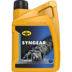 Масло трансмиссионное Syngear 75W-90 1L Полусинтетическое смазочное масло для МКПП API Gl-4/5, MIL-L-2105, VW 501.50 ( светло-коричневое ) KROON-OIL 02205