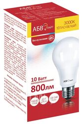Лампа светодиодная АБВ LED лайт A60 10W E27 3000K