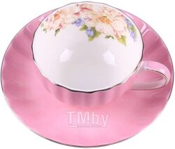 Чашка с блюдцем Darvish DV-H-529-08 (розовый)