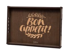 Поднос деревянный (фанера) "Bon appetit!" 35,3x24,5x4 см Home Line BB101879
