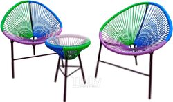 Комплект садовой мебели Garden Story Акапулько / AC-MT003 (черный/синий/фиолетовый/зеленый)