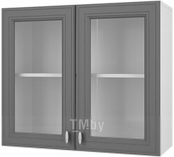 Шкаф навесной для кухни Горизонт Мебель Ева 80 с витриной (графит софт)