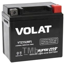 Аккумуляторная батарея AKБ 6Ah Volat YTZ7S(MF) R+, 100 A, 113x70x106 VOLAT YTZ7S(MF)
