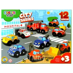 Машинки "City Series" 12 шт. в наборе. Игрушка ZarrinToys J9