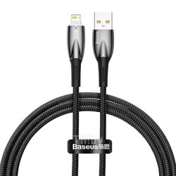 Кабель Baseus CADH000201 Glimmer Series Fast Charging Data Cable USB to iP 2.4A 1m Black