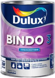 Краска Dulux Bindo 3 для стен и потолков (1л, белый глубокоматовый)