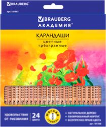 Набор цветных карандашей Brauberg Цветы / 181368 (24цв)
