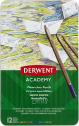Набор акварельных карандашей Derwent Academy 2301941 (12шт)