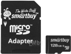 Карта памяти micro SDXC (флэш-накопитель) 128Gb UHS-1, Class 10 с адаптером SD SmartBuy SB128GBSDCL10-01