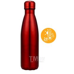 Бутылка для воды 500 мл. "Актив" метал., термическая, упак., красный Oasis