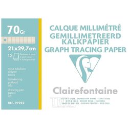 Калька миллиметровая "CF" 70-75г/м А4 (12л.) Clairefontaine 97952C