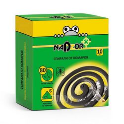 Спирали от комаров малодымные без запаха черные 10штук в упаковке Nadzor ISM004B