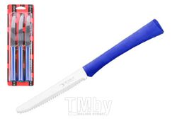 Набор ножей столовых, 3шт., серия INOVA D+, голубые сан марино, DI SOLLE (Длина: 217 мм, длина лезвия: 101 мм, толщина: 0,8 мм. Прочная пластиковая ру