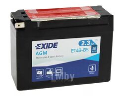 Аккумулятор для мототехники EXIDE AGM 12 V 2.3 AH 30 A ETN 4 B0 115x40x85mm 0.9kg ET4B-BS