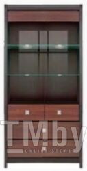 Шкаф с витриной BMK Лорен REG 2W2S (дуб венге/акация мали бронза)