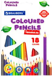 Набор цветных карандашей Brauberg Premium / 181652 (18цв)